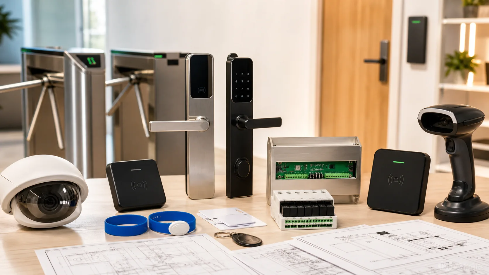 Турникеты, электронные замки, RFID браслеты и камеры для контроля доступа